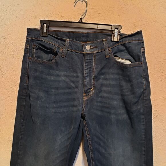 LEVI'S 541 Straight Leg Mid Rise Dark Wash Blue Denim Jeans Men's Size W 33 L 34 - Picture 4 of 11
